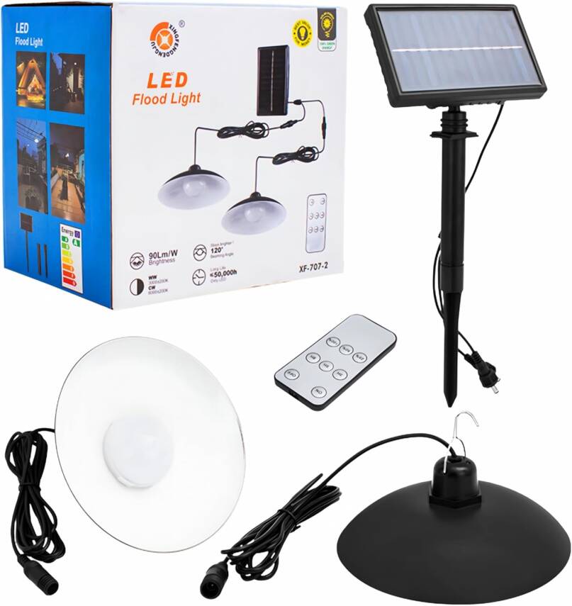 2 Lambalı İç Ve Dış Mekan Kullanımına Uygun, Solar Güneş Enerjili Tavan Aydınlatması, Beyaz Led, IP65 Su Geçirmez, Karavan, Teras, Veranda, Balkon Sarkıt Led Işık, Bahçe Armatürü - 9