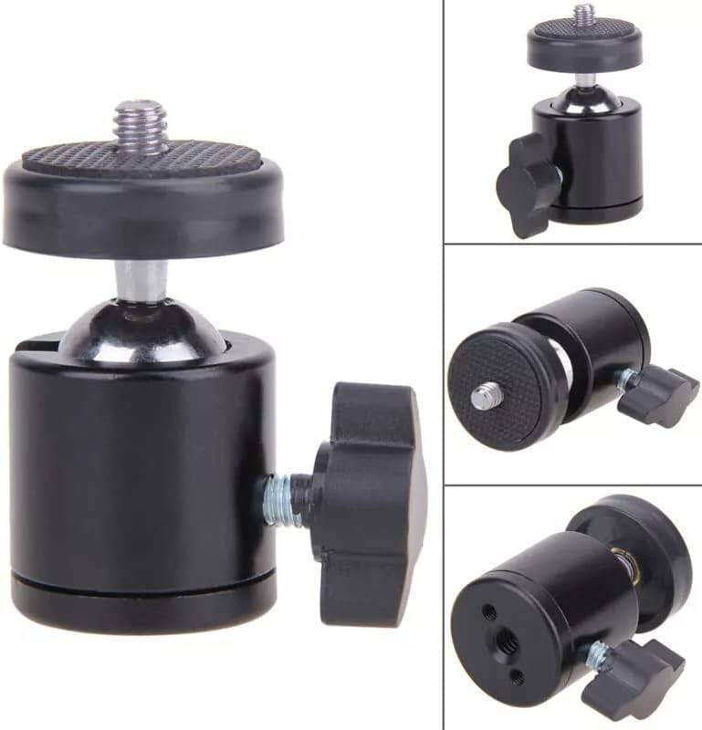 Çift Girişli Telefon Tutuculu Tripod Slr Kamera İçin 360 Derece Dönebilen Metal Mafsal Aparatı 1/4 - 4