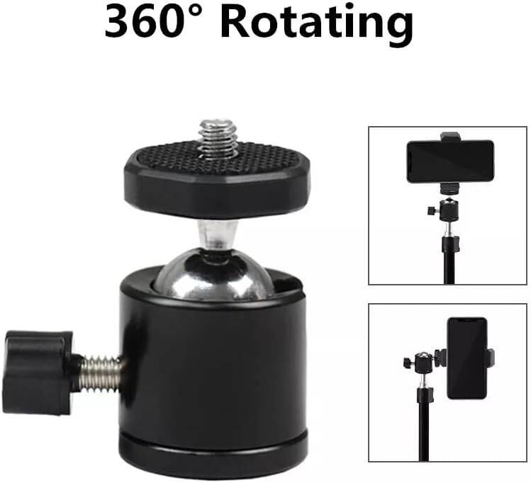 Çift Girişli Telefon Tutuculu Tripod Slr Kamera İçin 360 Derece Dönebilen Metal Mafsal Aparatı 1/4 - 6