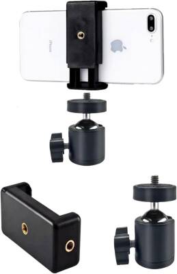 Çift Girişli Telefon Tutuculu Tripod Slr Kamera İçin 360 Derece Dönebilen Metal Mafsal Aparatı 1/4 - Kyrotech