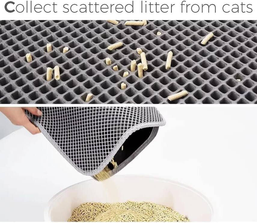 Elekli Kedi Kumu Paspası Kedi Köpek Tuvalet Önü Paspas Kedi Köpek Matı Elekli Kedi Kumu Tuvaleti Önü Paspası (59×37 cm) - 7