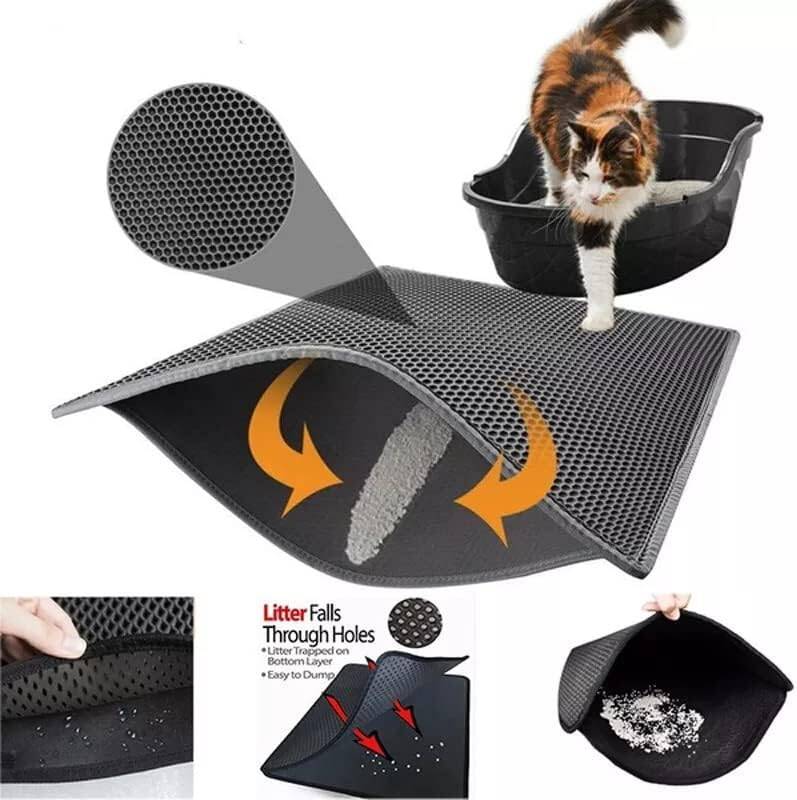 Elekli Kedi Kumu Paspası Kedi Köpek Tuvalet Önü Paspas Kedi Köpek Matı Elekli Kedi Kumu Tuvaleti Önü Paspası (59×37 cm) - 2