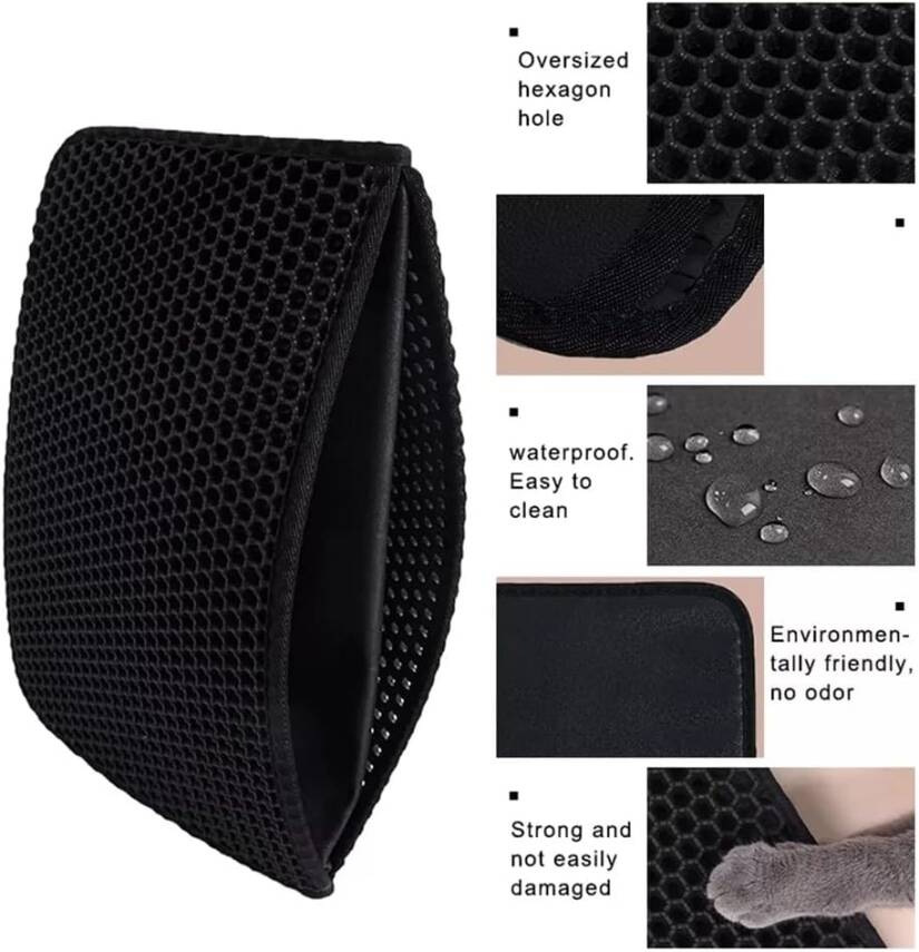 Elekli Kedi Kumu Paspası Kedi Köpek Tuvalet Önü Paspas Kedi Köpek Matı Elekli Kedi Kumu Tuvaleti Önü Paspası (59×37 cm) - 9