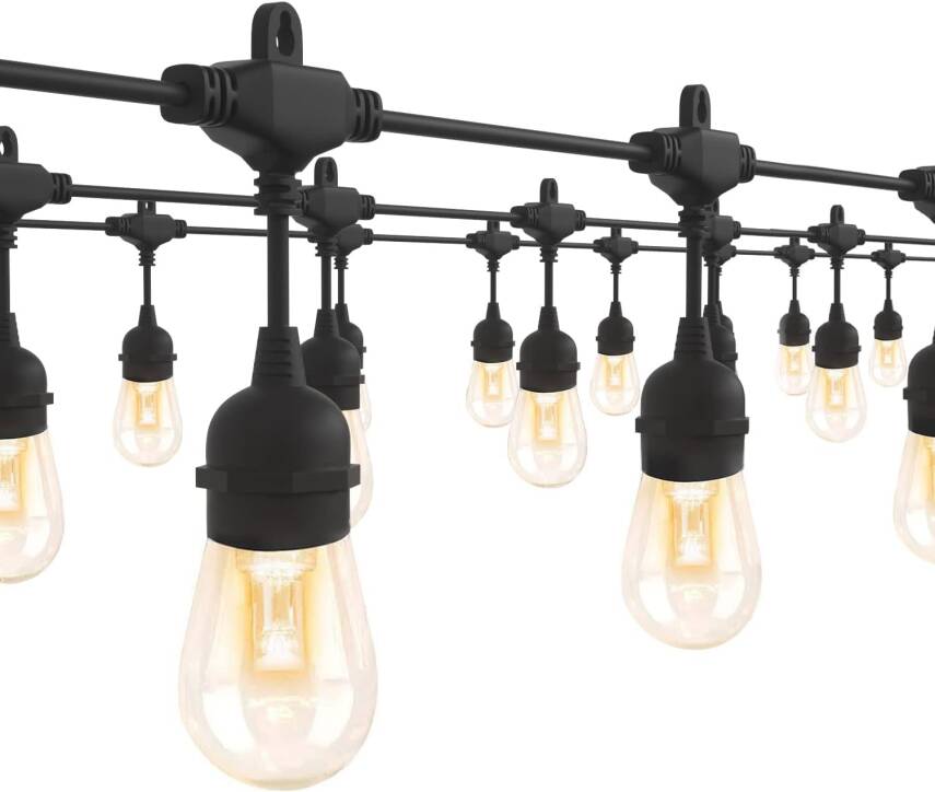 Kyrotech 10 Metre LED String Light IP65 Su Geçirmez Dış Mekan Işık Seti – 10 Adet S14 Ampul Dahil, 220V, 3000K Sıcak Beyaz Bahçe Balkon Teras Aydınlatma Lamba Zinciri - 1