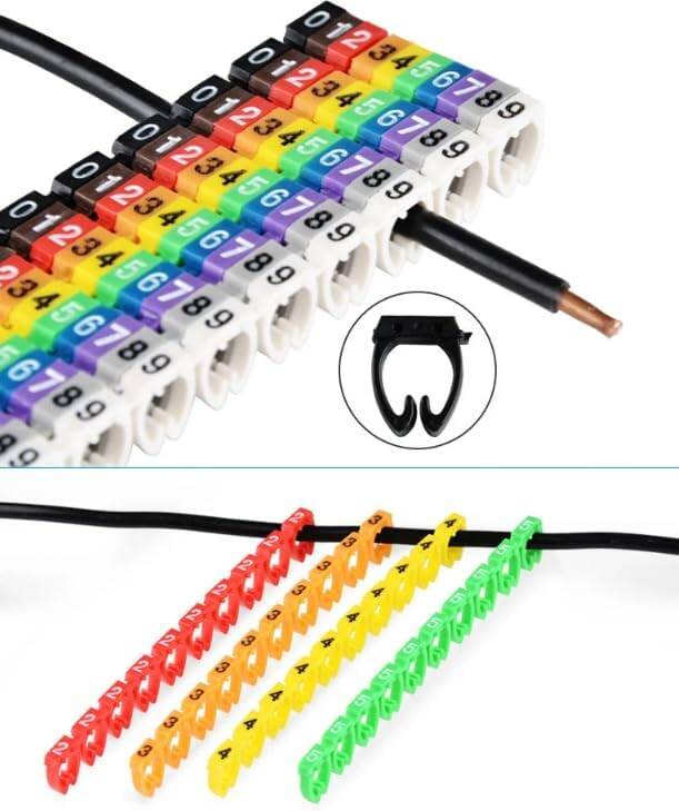 Kyrotech 100’lü Renkli Kablo Etiketi Seti – 6mm Plastik, 10 Renk, Yeniden Kullanılabilir Kordon Etiketi, Fiber Optik ve Elektrik Kabloları İçin Kablo Düzenleyici Etiket Klipsleri - 7