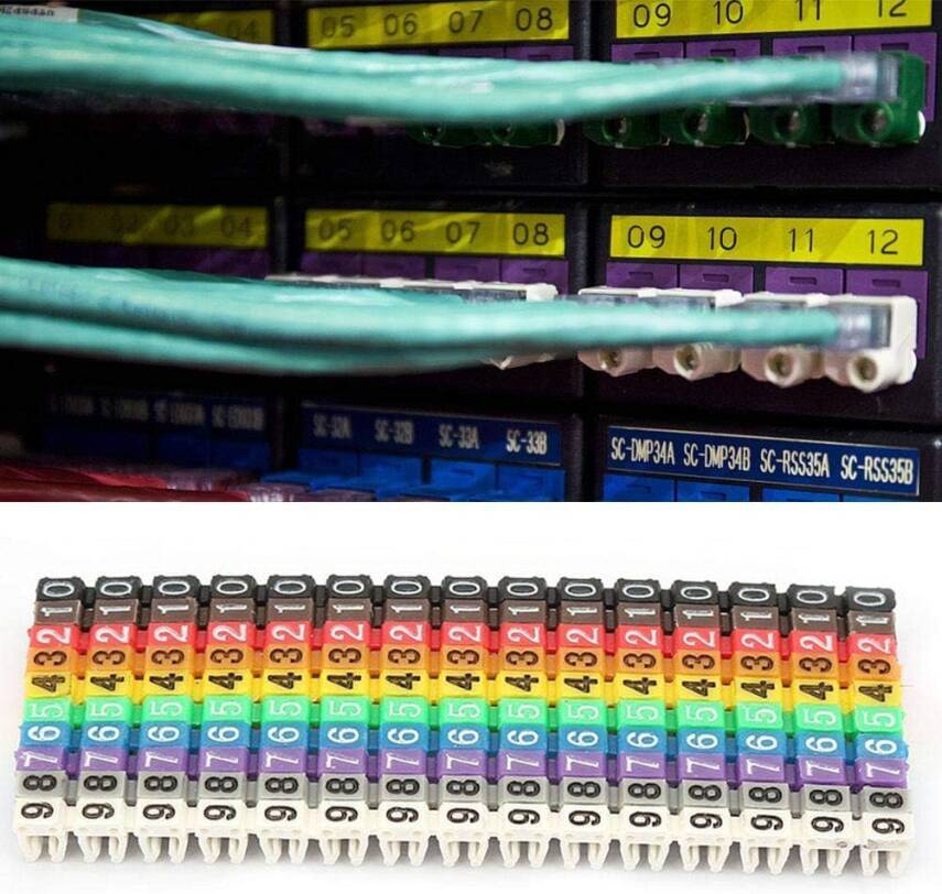 Kyrotech 100’lü Renkli Kablo Etiketi Seti – 6mm Plastik, 10 Renk, Yeniden Kullanılabilir Kordon Etiketi, Fiber Optik ve Elektrik Kabloları İçin Kablo Düzenleyici Etiket Klipsleri - 4