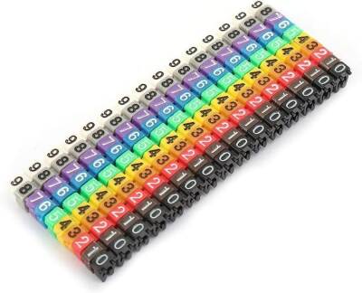 Kyrotech 100’lü Renkli Kablo Etiketi Seti – 6mm Plastik, 10 Renk, Yeniden Kullanılabilir Kordon Etiketi, Fiber Optik ve Elektrik Kabloları İçin Kablo Düzenleyici Etiket Klipsleri - Kyrotech