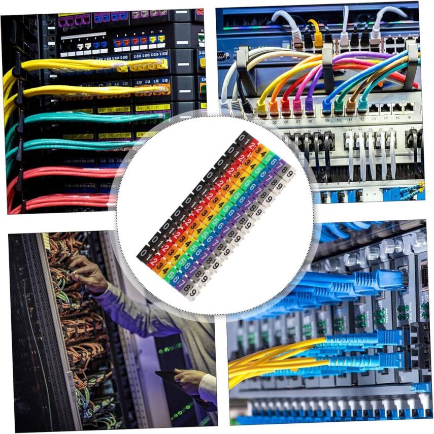 Kyrotech 100’lü Renkli Kablo Etiketi Seti – 6mm Plastik, 10 Renk, Yeniden Kullanılabilir Kordon Etiketi, Fiber Optik ve Elektrik Kabloları İçin Kablo Düzenleyici Etiket Klipsleri - 3