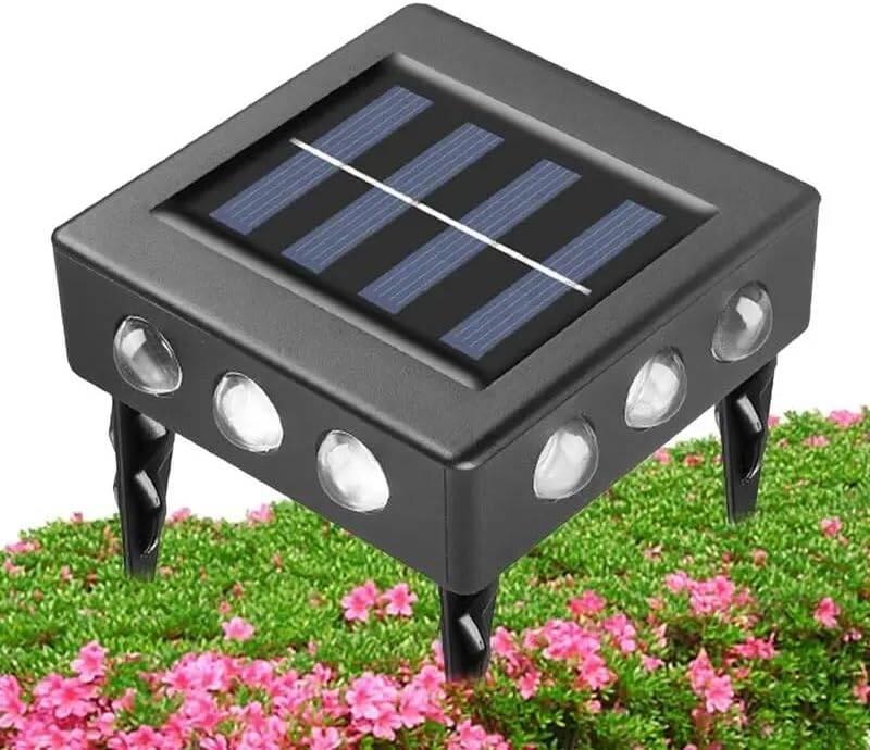 Kyrotech 12 Led Solar Güneş Enerjili Bahçe Aydınlatma Gün Işığı Aplik Led Işık Işıldak Lamba Fener Süs Balkon Dekorasyonu Kamp Peyzaj Teras Avlu Havuz Veranda Su Geçirmez Duvar Ve Zemine Uygun Otomatik ON/OFF - 4