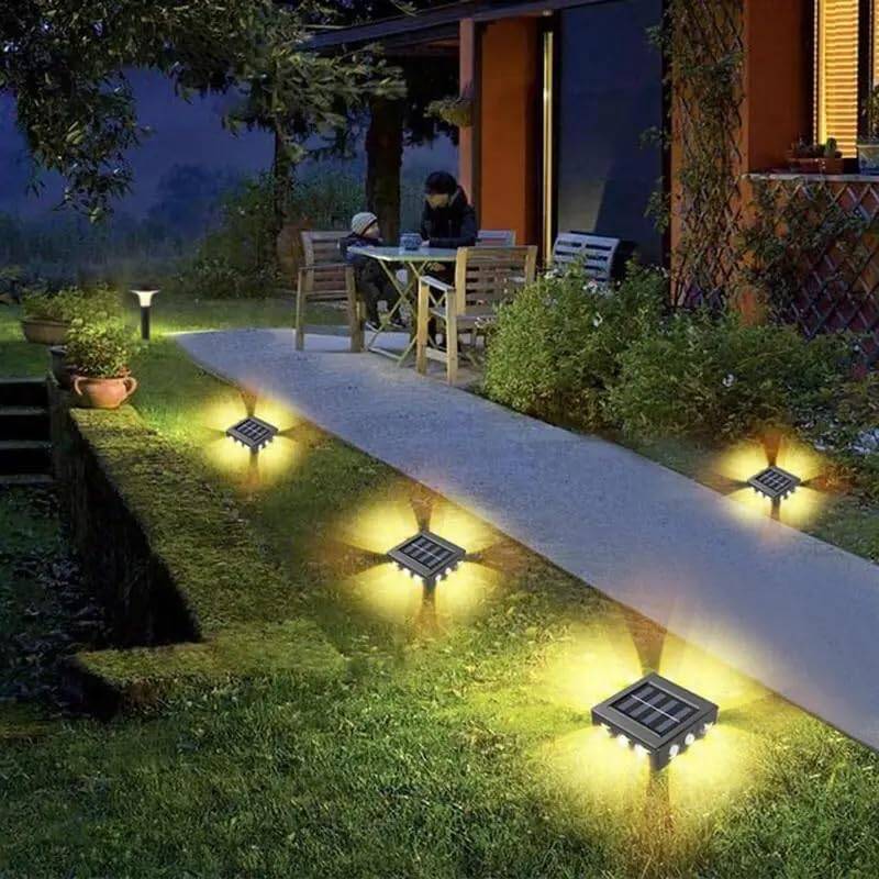 Kyrotech 12 Led Solar Güneş Enerjili Bahçe Aydınlatma Gün Işığı Aplik Led Işık Işıldak Lamba Fener Süs Balkon Dekorasyonu Kamp Peyzaj Teras Avlu Havuz Veranda Su Geçirmez Duvar Ve Zemine Uygun Otomatik ON/OFF - 5