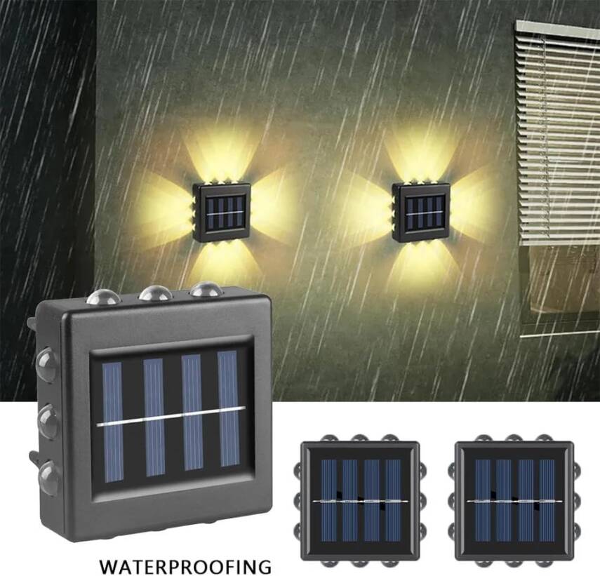 Kyrotech 12 Led Solar Güneş Enerjili Bahçe Aydınlatma Gün Işığı Aplik Led Işık Işıldak Lamba Fener Süs Balkon Dekorasyonu Kamp Peyzaj Teras Avlu Havuz Veranda Su Geçirmez Duvar Ve Zemine Uygun Otomatik ON/OFF - 8