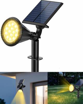 Kyrotech 18 LED Spot Güneş Enerjili Bahçe Aydınlatma Lambası, Fotoselli, Spike Aplik, 18W Su Geçirmez Dış Mekan Solar Lamba, Ağaç, Veranda, Garaj, Havuz, Duvar Ve Zemin Montajına Uygundur 42 CM Gün ışığı