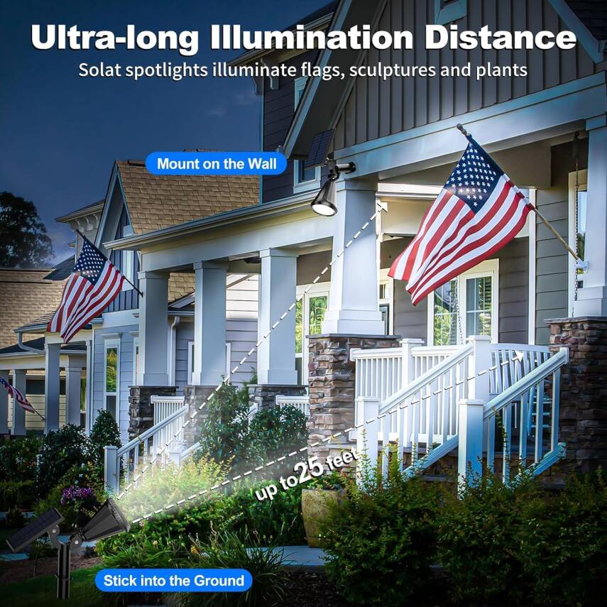 Kyrotech 18 LED Spot Güneş Enerjili Bahçe Aydınlatma Lambası, Fotoselli, Spike Aplik, 18W Su Geçirmez Dış Mekan Solar Lamba, Ağaç, Veranda, Garaj, Havuz, Duvar Ve Zemin Montajına Uygundur 42 CM - 34