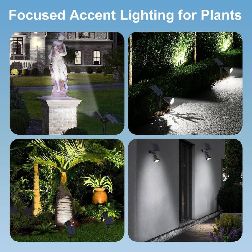 Kyrotech 18 LED Spot Güneş Enerjili Bahçe Aydınlatma Lambası, Fotoselli, Spike Aplik, 18W Su Geçirmez Dış Mekan Solar Lamba, Ağaç, Veranda, Garaj, Havuz, Duvar Ve Zemin Montajına Uygundur 42 CM - 33