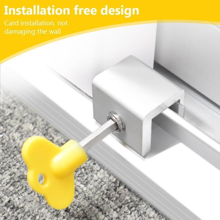 Kyrotech 2 Adet Ayarlanabilir Sürgülü Pencere ve Kapı Kilidi Seti – Alüminyum Gövde, Anahtarlı Montaj, Kaydırmalı Sistemlere Uyumlu, Çocuk Güvenliği ve Hırsızlık Önleyici Kilit - 7