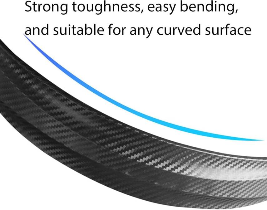 Kyrotech 2 Adet Karbon Fiber Görünümlü Tampon Koruyucu Şerit – 40,5 cm Yapışkanlı Esnek Köşe Koruma – Araç Ön ve Arka Tampon için Çizik Önleyici Şerit, Tüm Araçlara Uyumlu - 9