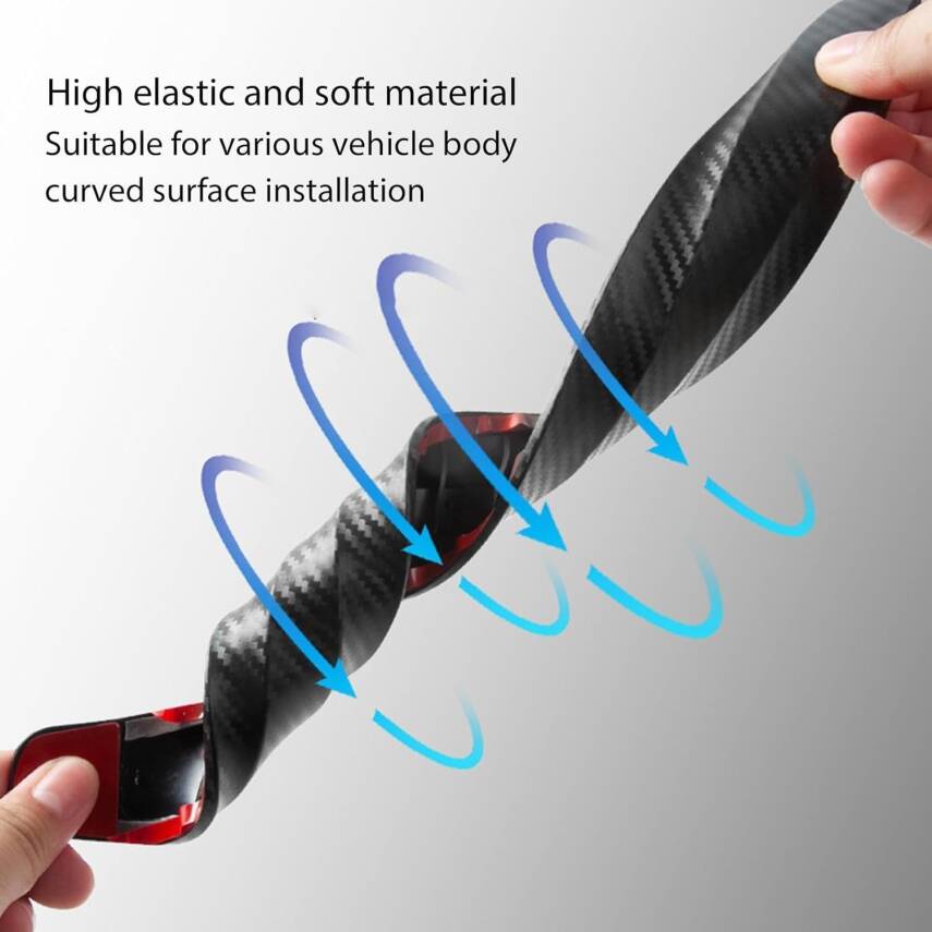 Kyrotech 2 Adet Karbon Fiber Görünümlü Tampon Koruyucu Şerit – 40,5 cm Yapışkanlı Esnek Köşe Koruma – Araç Ön ve Arka Tampon için Çizik Önleyici Şerit, Tüm Araçlara Uyumlu - 5