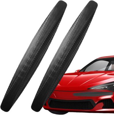 Kyrotech 2 Adet Karbon Fiber Görünümlü Tampon Koruyucu Şerit – 40,5 cm Yapışkanlı Esnek Köşe Koruma – Araç Ön ve Arka Tampon için Çizik Önleyici Şerit, Tüm Araçlara Uyumlu - Kyrotech