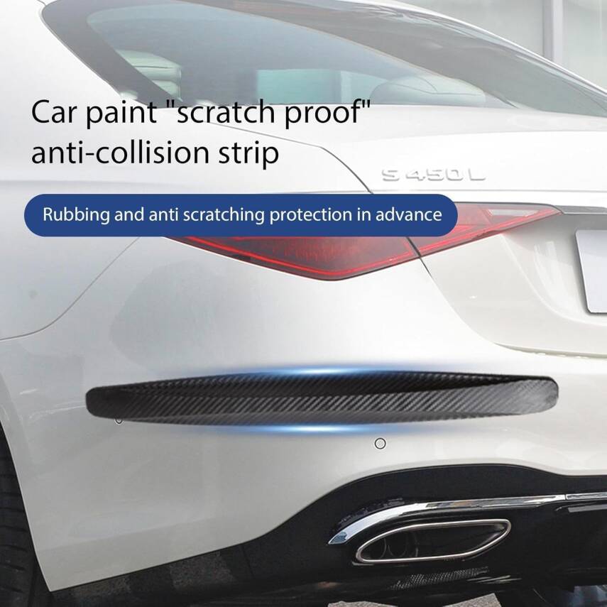 Kyrotech 2 Adet Karbon Fiber Görünümlü Tampon Koruyucu Şerit – 40,5 cm Yapışkanlı Esnek Köşe Koruma – Araç Ön ve Arka Tampon için Çizik Önleyici Şerit, Tüm Araçlara Uyumlu - 2