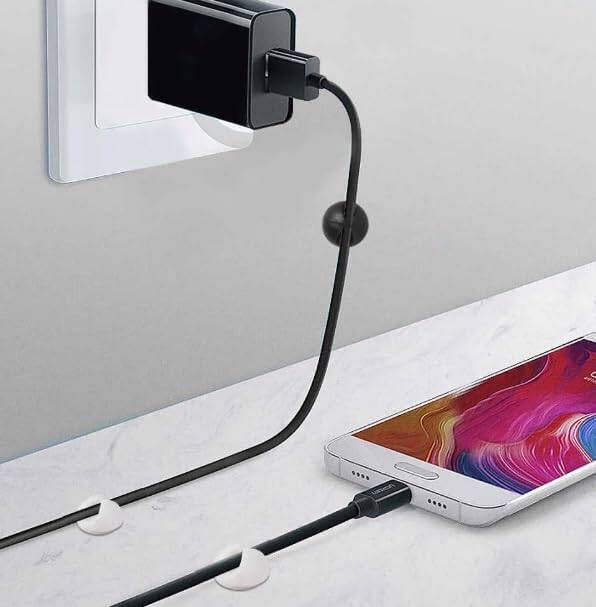 Kyrotech 20 Parça Kablo Tutucu Seti | Yapışkanlı Kablo Klipsi | Masa Üstü Kablo Düzenleyici | Şarj Kablosu, Kulaklık, USB, HDMI, Mouse Kablosu için | Ofis & Ev Kullanımı | Kablo Yönetimi Çözümü - 7