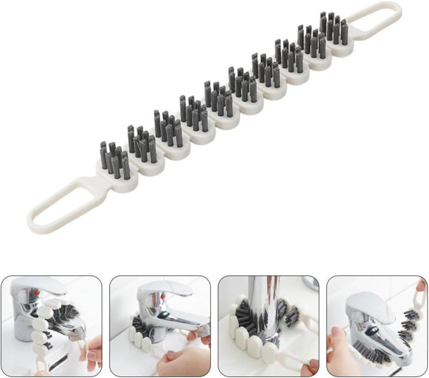 Kyrotech 2'li 360° Bükülebilir Aralık Temizleme Fırçası – 26,5 cm Esnek Saplı Kavisli Yüzey Temizleyici, Askı Delikli Çok Amaçlı Mutfak Banyo Lavabo Temizlik Fırçası - 7