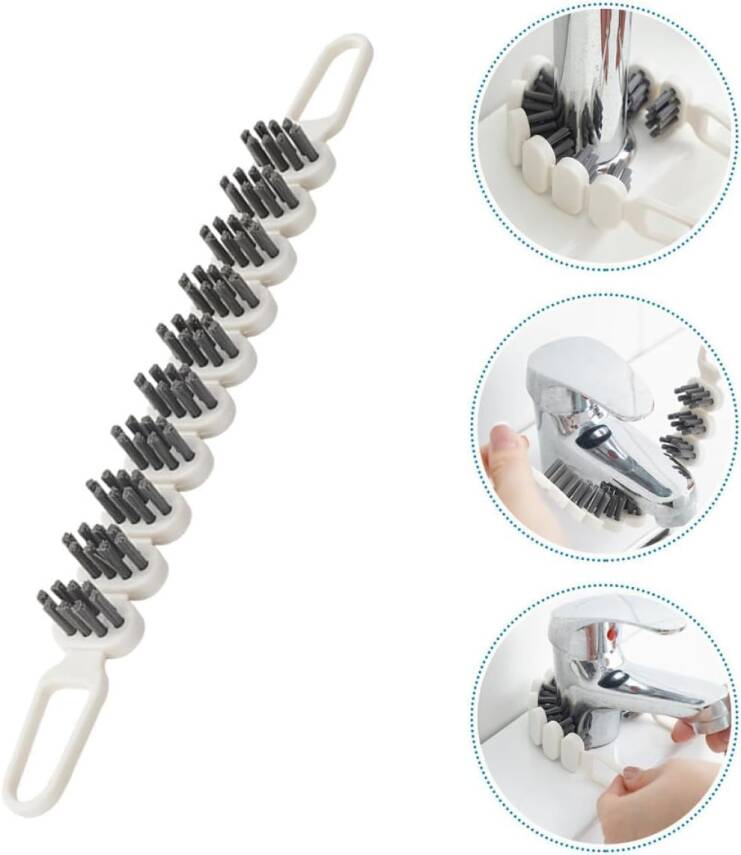 Kyrotech 2'li 360° Bükülebilir Aralık Temizleme Fırçası – 26,5 cm Esnek Saplı Kavisli Yüzey Temizleyici, Askı Delikli Çok Amaçlı Mutfak Banyo Lavabo Temizlik Fırçası - 6