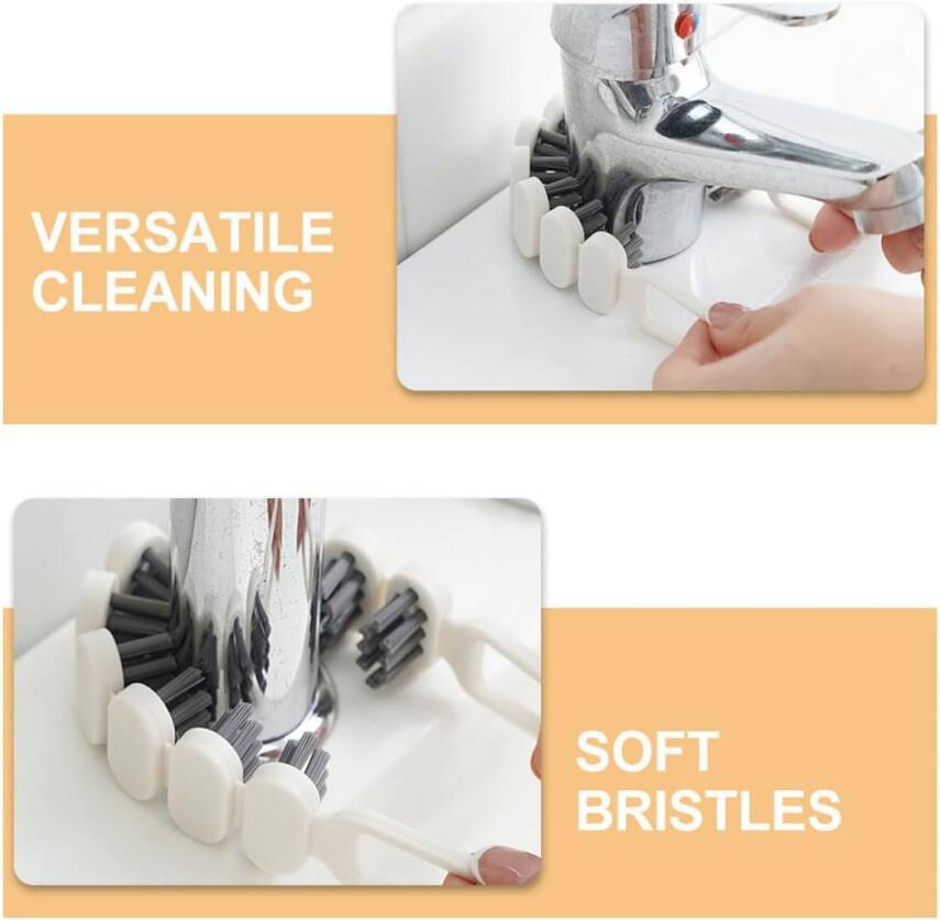 Kyrotech 2'li 360° Bükülebilir Aralık Temizleme Fırçası – 26,5 cm Esnek Saplı Kavisli Yüzey Temizleyici, Askı Delikli Çok Amaçlı Mutfak Banyo Lavabo Temizlik Fırçası - 5