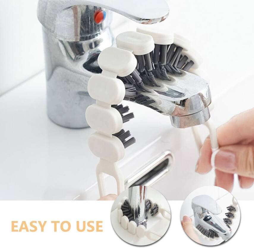 Kyrotech 2'li 360° Bükülebilir Aralık Temizleme Fırçası – 26,5 cm Esnek Saplı Kavisli Yüzey Temizleyici, Askı Delikli Çok Amaçlı Mutfak Banyo Lavabo Temizlik Fırçası - 9