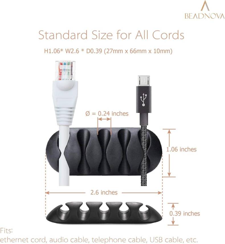 Kyrotech 3 Adet Kablo Tutucu Seti – Her Biri 5 Kablo Kapasiteli | Yapışkanlı Kablo Klipsi, Masa Üstü Kablo Düzenleyici, Ofis & Ev İçin Kablo Yönetimi | Siyah Renk - 7