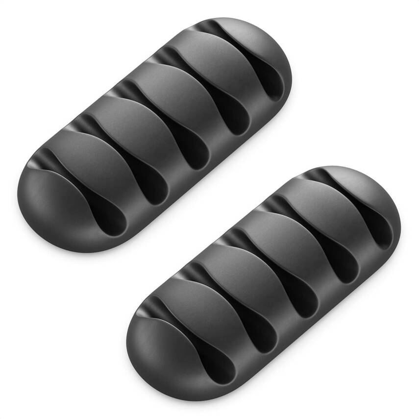 Kyrotech 3 Adet Kablo Tutucu Seti – Her Biri 5 Kablo Kapasiteli | Yapışkanlı Kablo Klipsi, Masa Üstü Kablo Düzenleyici, Ofis & Ev İçin Kablo Yönetimi | Siyah Renk - 4