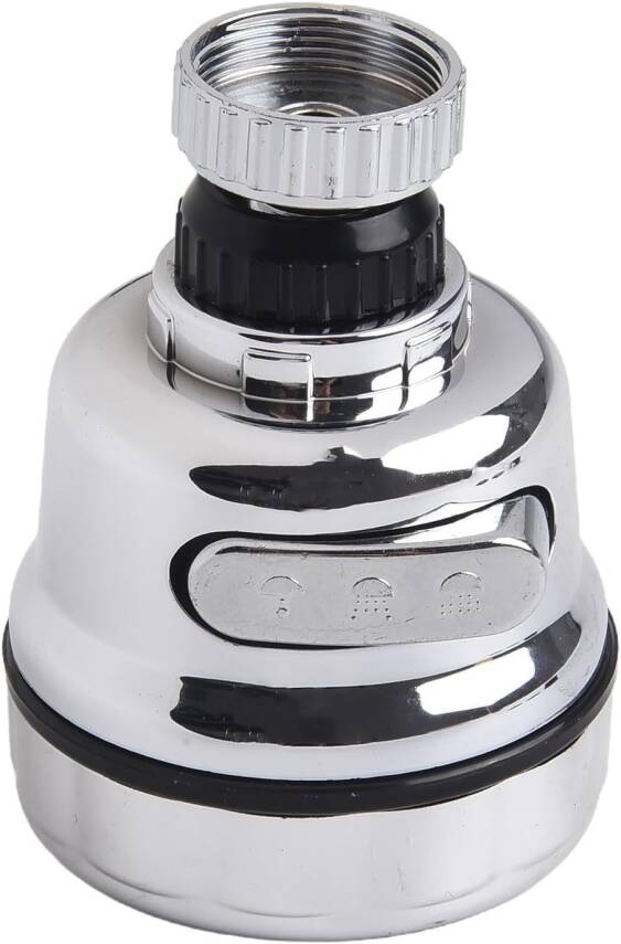 Kyrotech 360° Dönebilen 3 Kademeli Tasarruflu Musluk Başlığı – Mutfak, Banyo ve Lavabo için Su Tasarrufu Sağlayan Krom Kaplama Başlık, ABS Malzeme, Ofis ve Ev Uyumu, Kolay Montajlı - 1