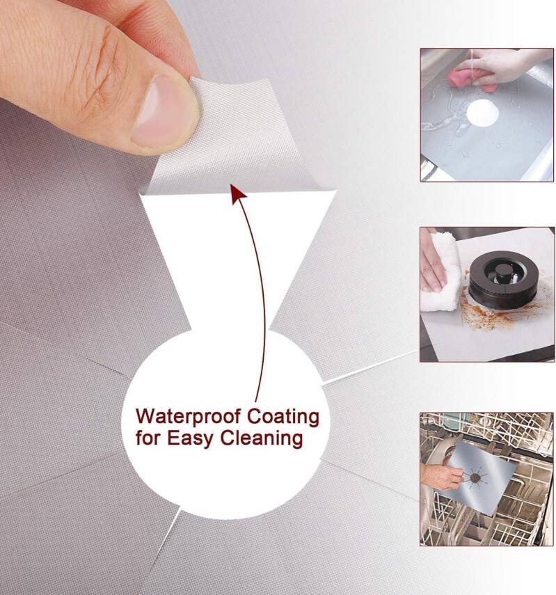 Kyrotech 4 Adet Gazlı Ocak Koruma Matı, Brülor Koruma Pedi, Yeniden Kullanılabilir Gazlı Ocak Üst Kapakları, Mutfak İçin, Kesilebilir, Kolay Temizlenebilir, Boyut 27*27 cm - 7