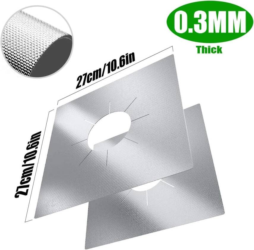 Kyrotech 4 Adet Gazlı Ocak Koruma Matı, Brülor Koruma Pedi, Yeniden Kullanılabilir Gazlı Ocak Üst Kapakları, Mutfak İçin, Kesilebilir, Kolay Temizlenebilir, Boyut 27*27 cm - 6