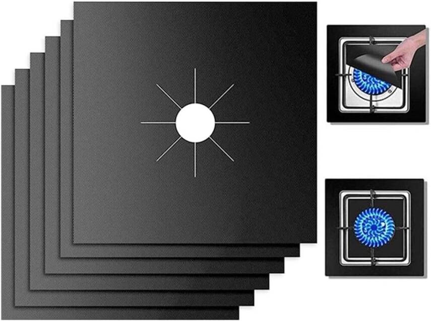 Kyrotech 4 Adet Gazlı Ocak Koruma Matı, Brülor Koruma Pedi, Yeniden Kullanılabilir Gazlı Ocak Üst Kapakları, Mutfak İçin, Kesilebilir, Kolay Temizlenebilir, Boyut 27*27 cm - 8