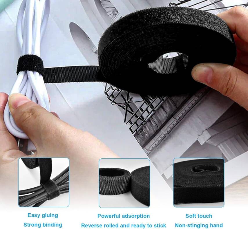 Kyrotech 4 Adet Kendinden Cırtlı Kablo Bağı, 5 Metre Kesilebilir Naylon Cırt Cırt Bant Seti, Tekrar Kullanılabilir, Ayarlanabilir Kablo Düzenleyici, Bahçe Hortumu, Fidan Toparlayıcı Asorti Çok Renkli - 6