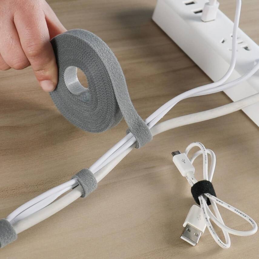 Kyrotech 4 Adet Kendinden Cırtlı Kablo Bağı, 5 Metre Kesilebilir Naylon Cırt Cırt Bant Seti, Tekrar Kullanılabilir, Ayarlanabilir Kablo Düzenleyici, Bahçe Hortumu, Fidan Toparlayıcı Asorti Çok Renkli - 2