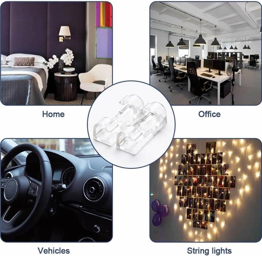 Kyrotech 40 Adet Yapışkanlı Kablo Klipsi Seti – Kablo Düzenleyici, Masa Üstü ve Duvar İçin Kablo Tutucu, Kablo Sabitleyici Aparat – Ev Ofis Kablo Yönetimi, USB, Şarj, Ethernet, Mouse İçin Uygundur - 2