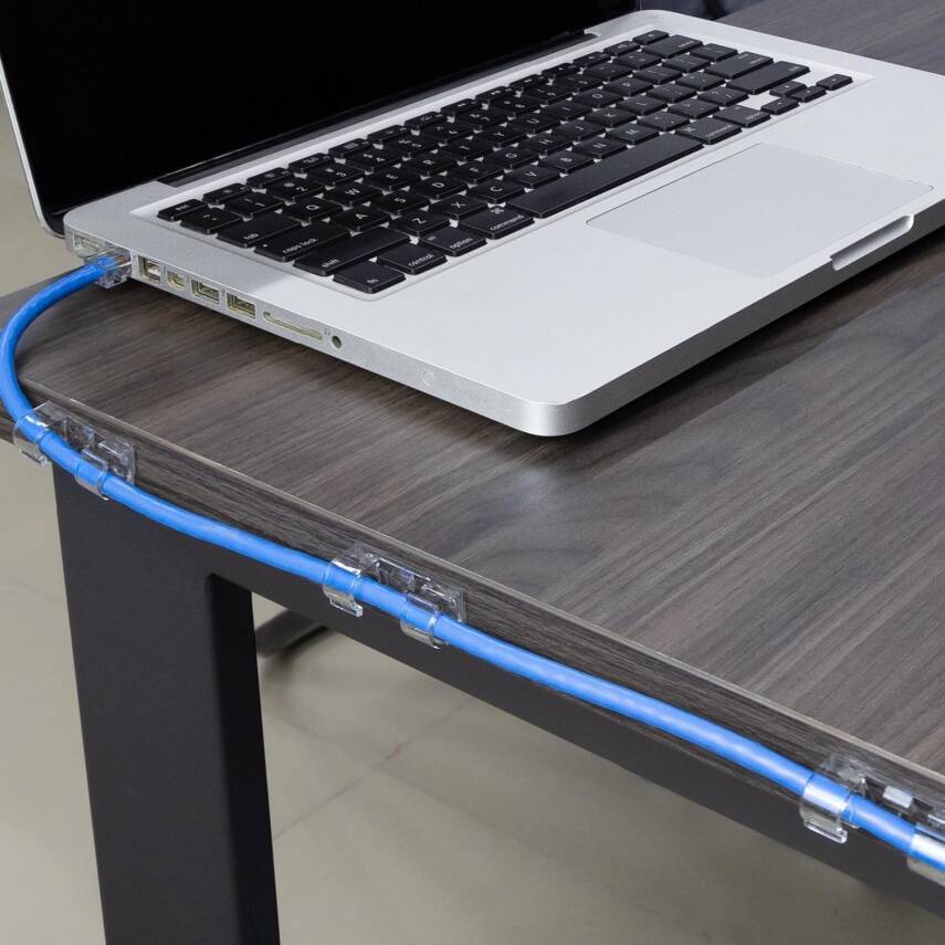 Kyrotech 40 Adet Yapışkanlı Kablo Klipsi Seti – Kablo Düzenleyici, Masa Üstü ve Duvar İçin Kablo Tutucu, Kablo Sabitleyici Aparat – Ev Ofis Kablo Yönetimi, USB, Şarj, Ethernet, Mouse İçin Uygundur - 3
