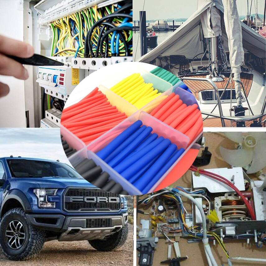 Kyrotech 560 Parça Isıyla Daralan Makaron Setİ, Kutulu, Renkli, Farklı Çaplarda Isıyla Büzüşen Kablo Koruma Kılıfı, Elektrik Yalıtım Makaron Kiti, Su Geçirmez, Alev Geciktirici, Kablo Onarım ve İzolasyonu - 3