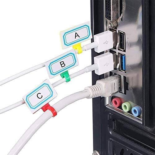 Kyrotech 700 Adet Etiketli Kablo Bağı, Güvenlik Etiket Bağı, Mühür Bağı, Ev Ofis Bahçe, Duvar Kablosu, Cırt Kelepçe, Plastik Cırt, Sarı, Yeşil, Mavi, Turuncu, Beyaz, Siyah, Kırmızı 100 er Adet - 3