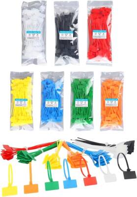 Kyrotech 700 Adet Etiketli Kablo Bağı, Güvenlik Etiket Bağı, Mühür Bağı, Ev Ofis Bahçe, Duvar Kablosu, Cırt Kelepçe, Plastik Cırt, Sarı, Yeşil, Mavi, Turuncu, Beyaz, Siyah, Kırmızı 100 er Adet - Kyrotech