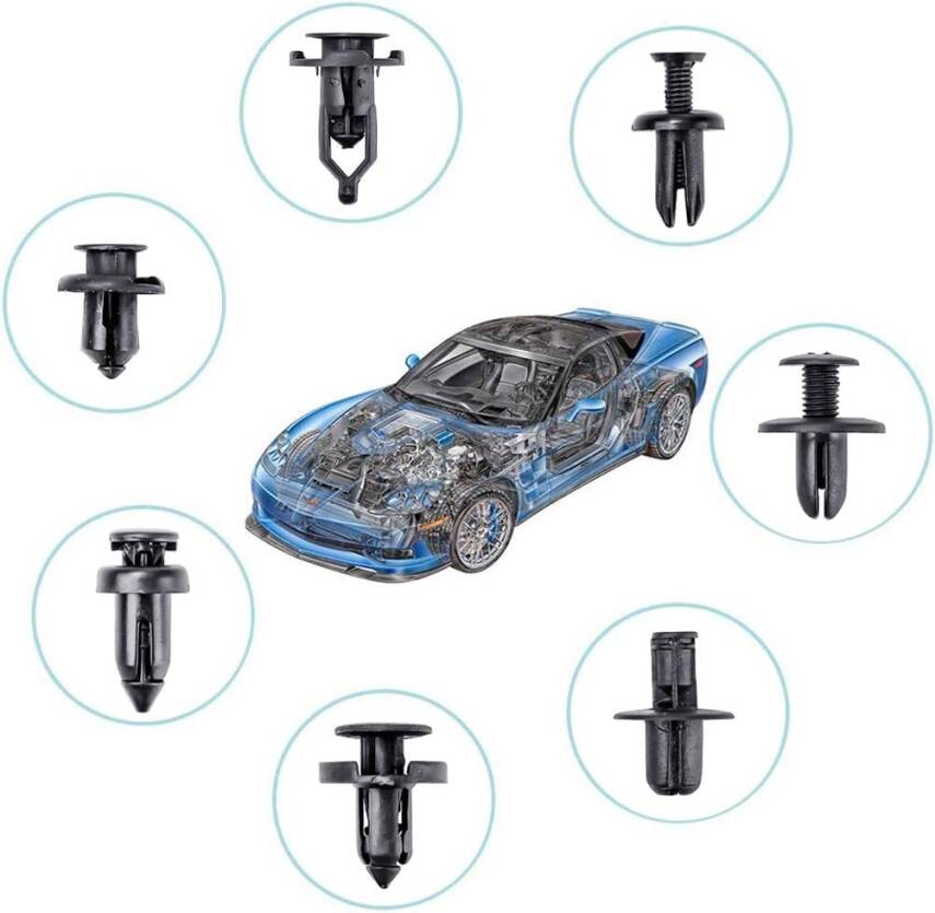 Kyrotech 725 Parça Evrensel Oto Klips Seti – 38 Boy Farklı Araç Tutucu, 30 Sünger Yastık, 1 Klips Sökme Aleti ile – Tampon, Kapı Paneli, Çamurluk, Motor Kapağı İçin Uyumlu Kutulu Tamir ve Montaj Kiti - 5