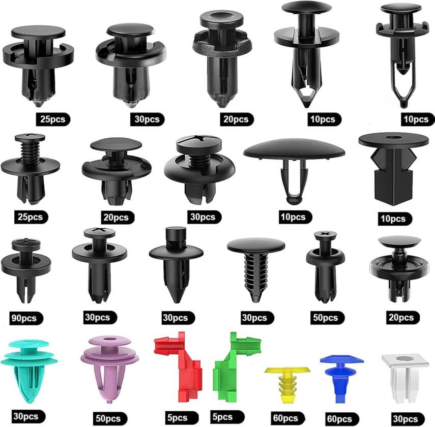 Kyrotech 725 Parça Evrensel Oto Klips Seti – 38 Boy Farklı Araç Tutucu, 30 Sünger Yastık, 1 Klips Sökme Aleti ile – Tampon, Kapı Paneli, Çamurluk, Motor Kapağı İçin Uyumlu Kutulu Tamir ve Montaj Kiti - 3