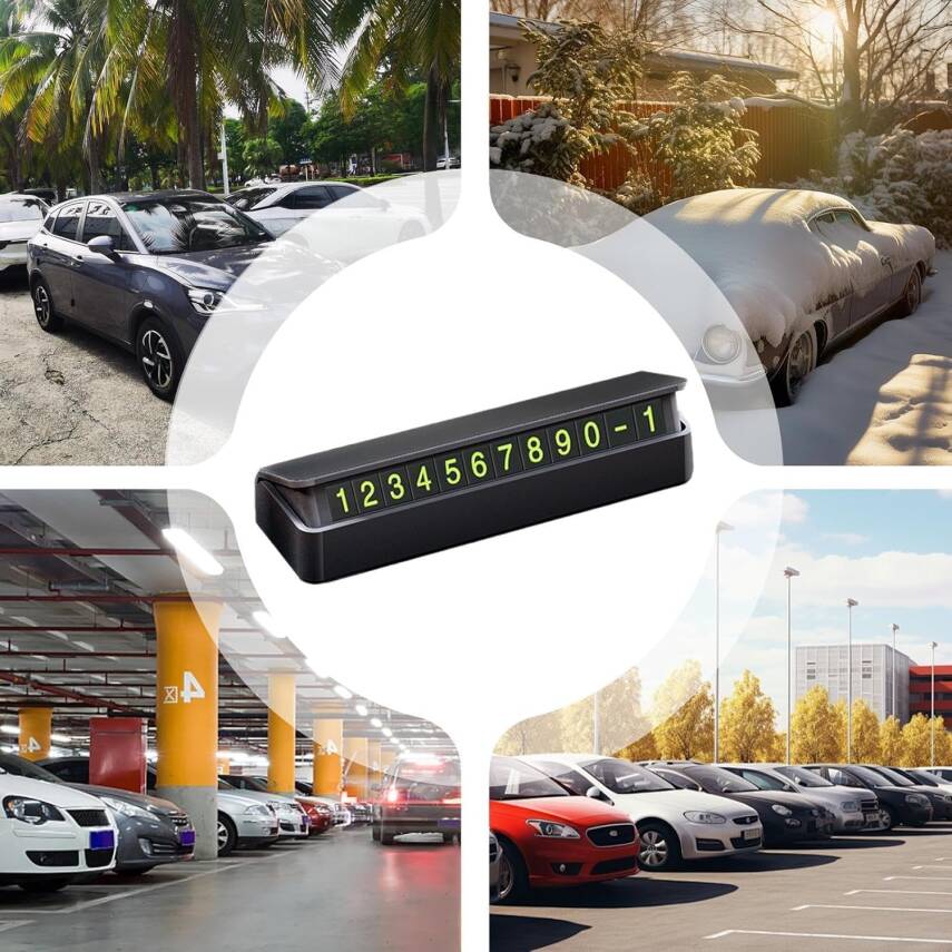 Kyrotech Araç İçi Otopark Numaratörü – Manyetik Sayı Etiketli, Fosforlu Mobil Telefon Numarası Ekranı, Gösterge Paneli için Şık Numara Göstergesi - 3
