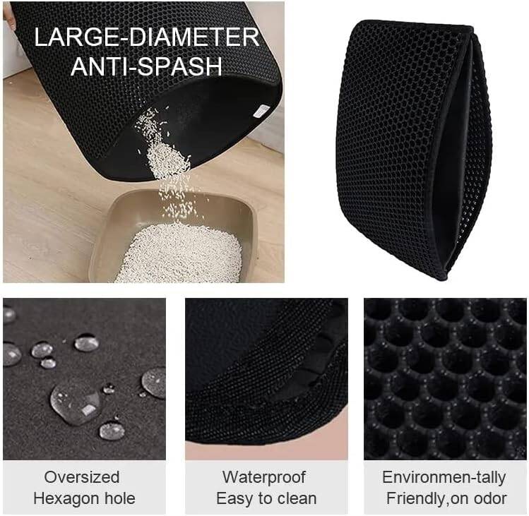 Kyrotech Büyük Boy Katlanabilir Elekli Kedi Kumu Paspası Kedi Köpek Tuvalet Önü Paspas Kedi Köpek Matı Elekli Kedi Kumu Tuvaleti Önü Paspası 80 * 60 - 5