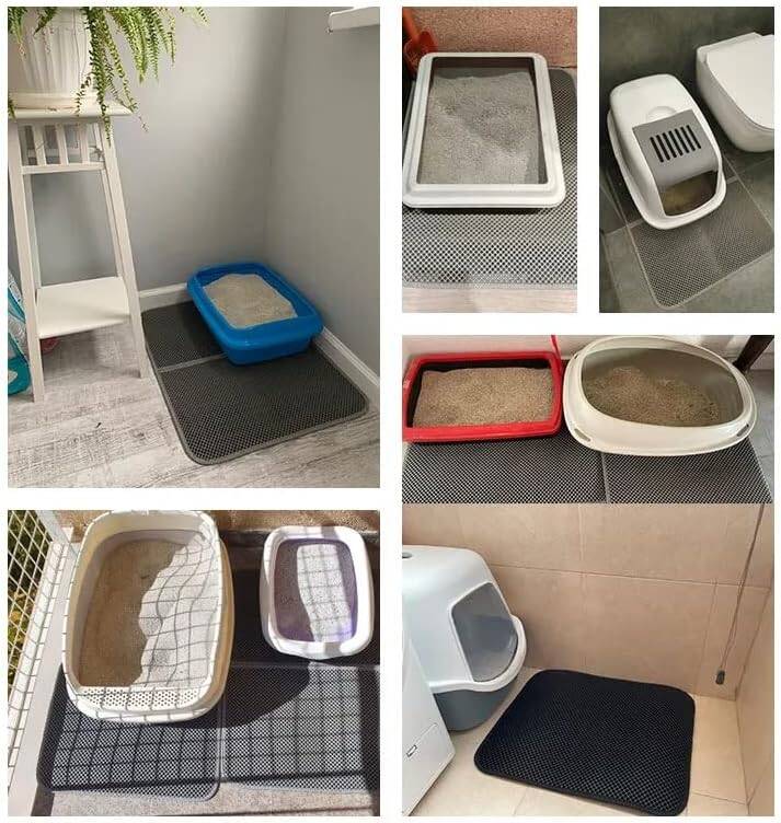 Kyrotech Büyük Boy Katlanabilir Elekli Kedi Kumu Paspası Kedi Köpek Tuvalet Önü Paspas Kedi Köpek Matı Elekli Kedi Kumu Tuvaleti Önü Paspası 80 * 60 - 4