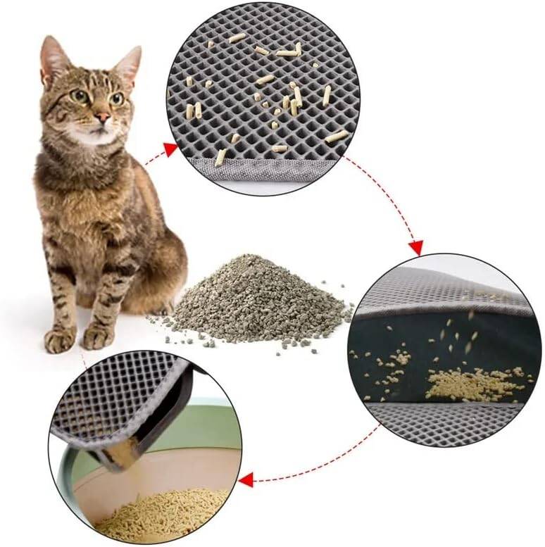 Kyrotech Büyük Boy Katlanabilir Elekli Kedi Kumu Paspası Kedi Köpek Tuvalet Önü Paspas Kedi Köpek Matı Elekli Kedi Kumu Tuvaleti Önü Paspası 80 * 60 - 13