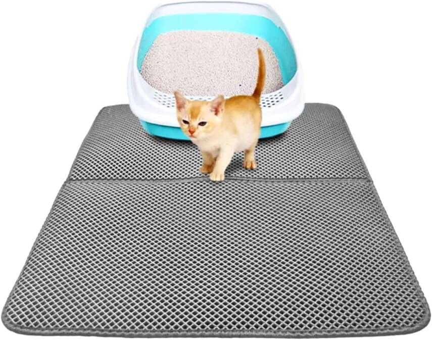 Kyrotech Büyük Boy Katlanabilir Elekli Kedi Kumu Paspası Kedi Köpek Tuvalet Önü Paspas Kedi Köpek Matı Elekli Kedi Kumu Tuvaleti Önü Paspası 80 * 60 - 11