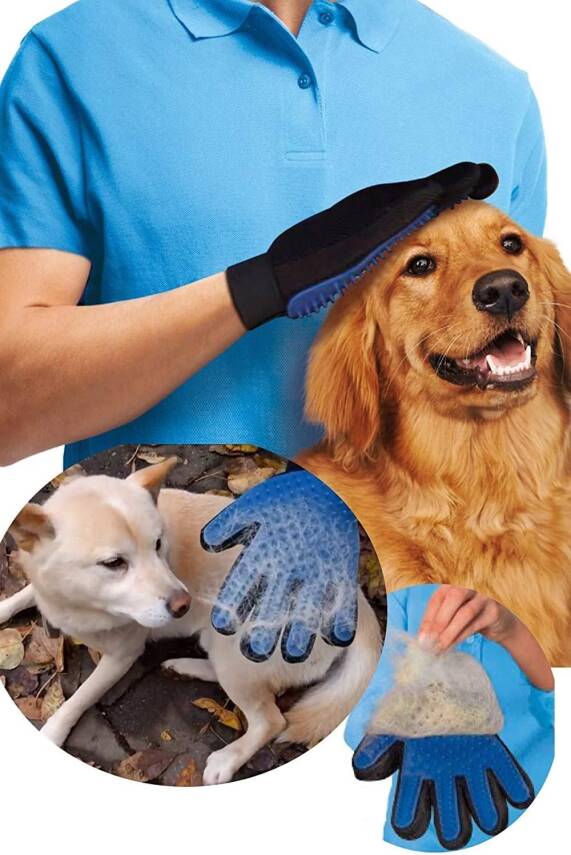 Kyrotech Evcil Hayvan Tüy Alma Eldiveni, Kedi ve Köpek Bakım Eldiveni, Mavi Evcil Hayvan Epilasyon Eldivenleri Evcil Hayvanlar için Banyo Eldiveni - 6