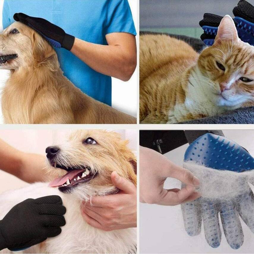 Kyrotech Evcil Hayvan Tüy Alma Eldiveni, Kedi ve Köpek Bakım Eldiveni, Mavi Evcil Hayvan Epilasyon Eldivenleri Evcil Hayvanlar için Banyo Eldiveni - 3